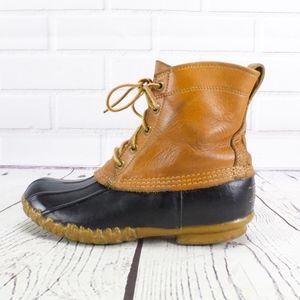 Vintage LL Bean Blue Lace Up Duck Boots Size 7
